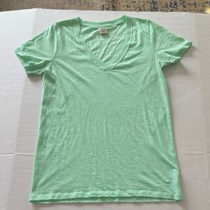 PINK Victoria's Secret Light Green V-Neck Sleepwear Tee
